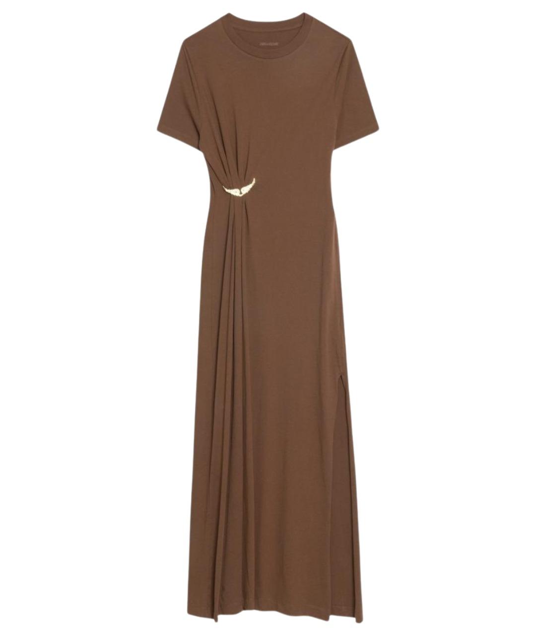 ZADIG & VOLTAIRE Коричневое хлопковое повседневное платье, фото 1