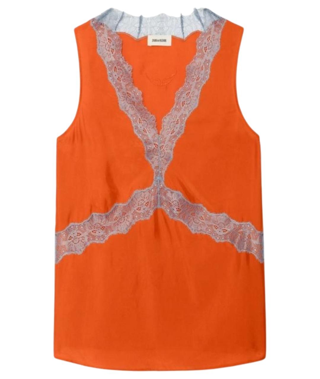 ZADIG & VOLTAIRE Оранжевая шелковая майка, фото 1
