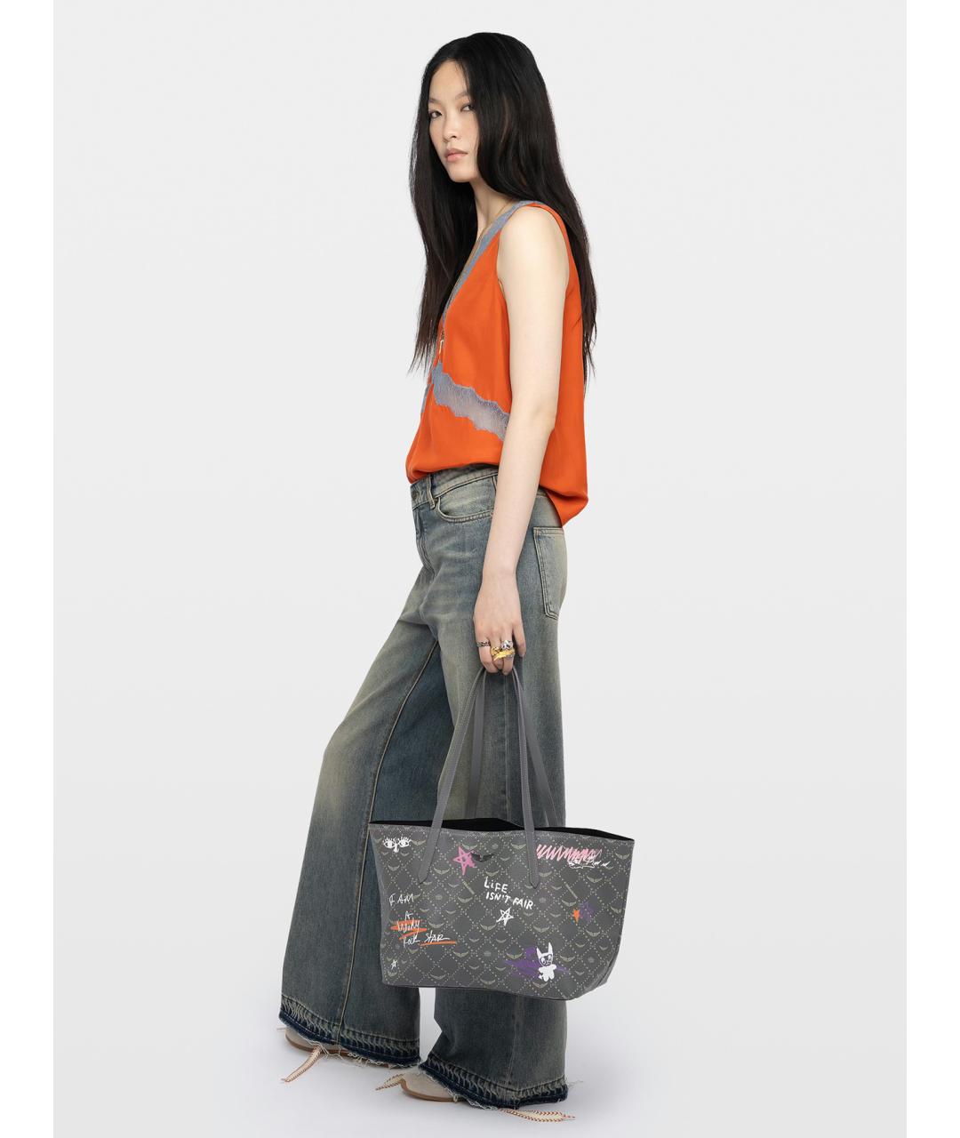 ZADIG & VOLTAIRE Оранжевая шелковая майка, фото 4