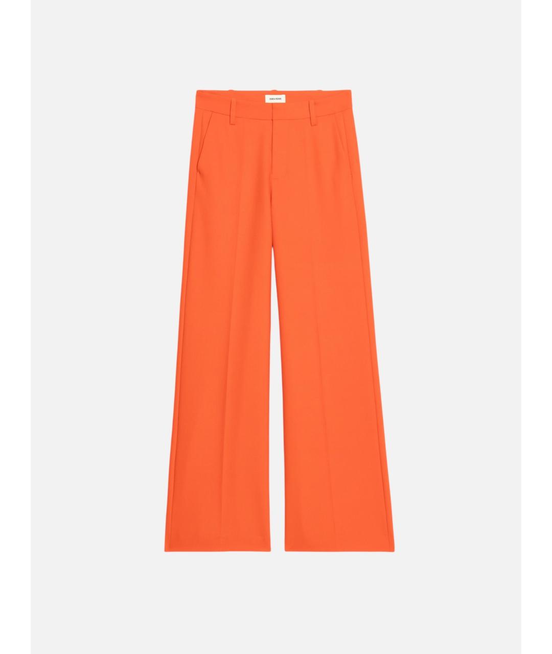ZADIG & VOLTAIRE Оранжевое полиэстеровые прямые брюки, фото 6