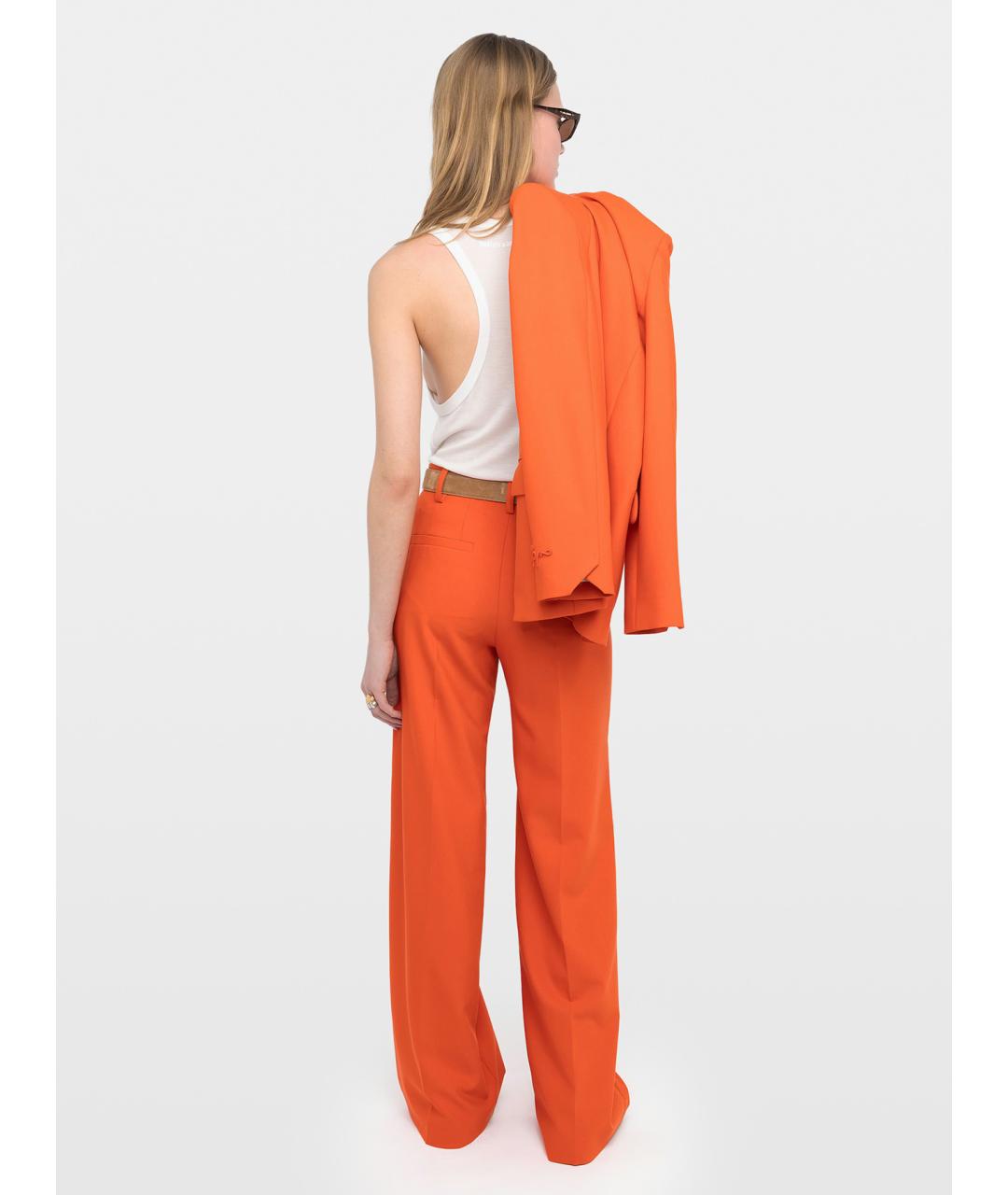 ZADIG & VOLTAIRE Оранжевое полиэстеровые прямые брюки, фото 3