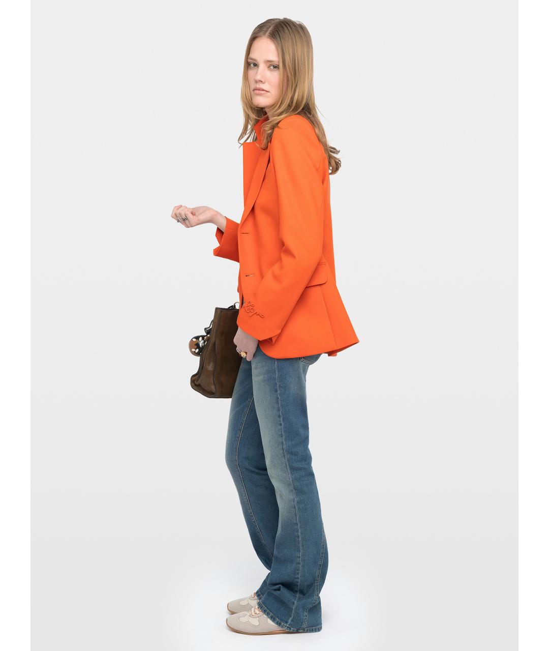 ZADIG & VOLTAIRE Оранжевый полиэстеровый жакет/пиджак, фото 5