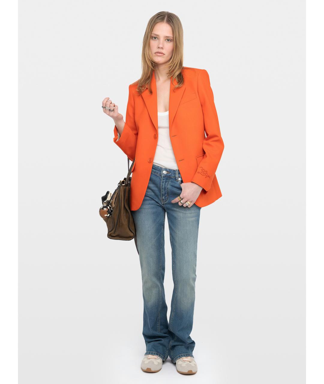 ZADIG & VOLTAIRE Оранжевый полиэстеровый жакет/пиджак, фото 2