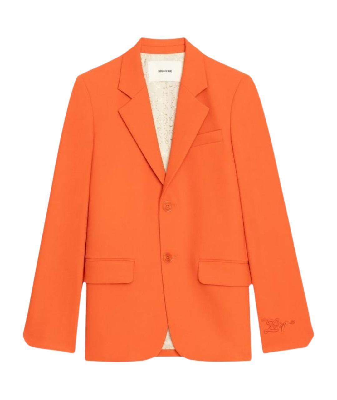 ZADIG & VOLTAIRE Оранжевый полиэстеровый жакет/пиджак, фото 1