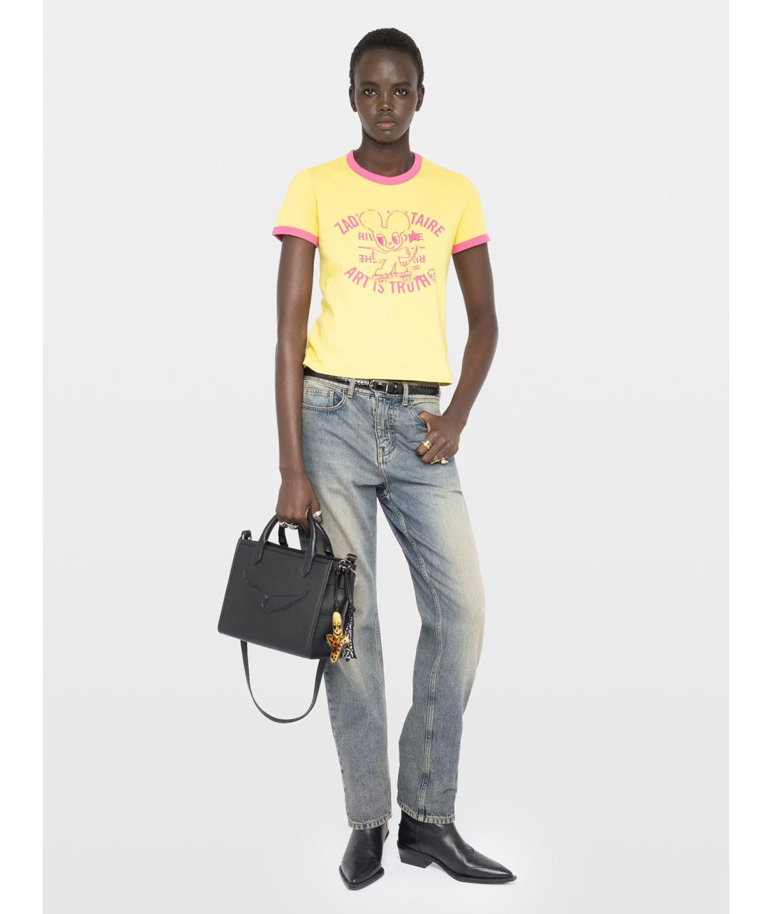 ZADIG & VOLTAIRE Желтая хлопковая футболка, фото 2