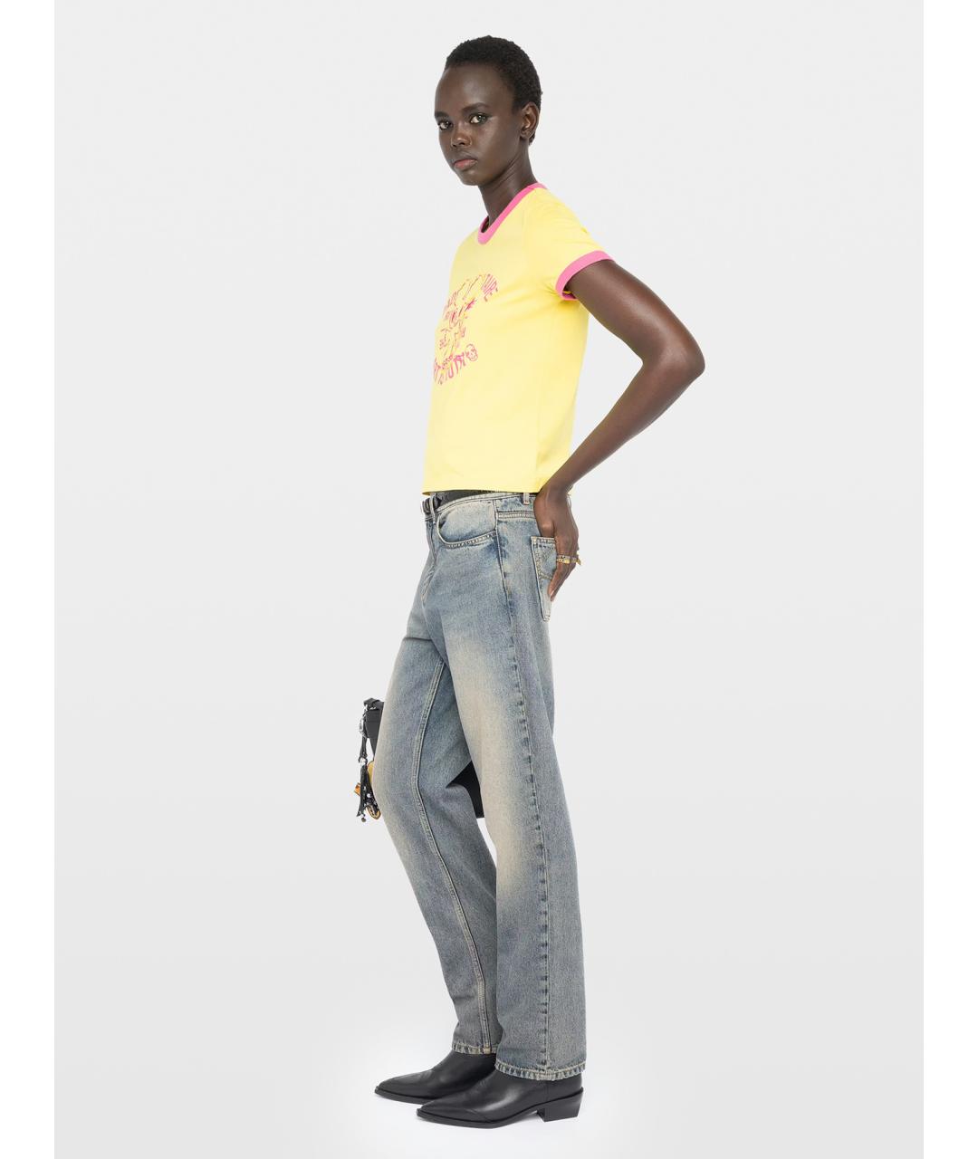 ZADIG & VOLTAIRE Желтая хлопковая футболка, фото 4