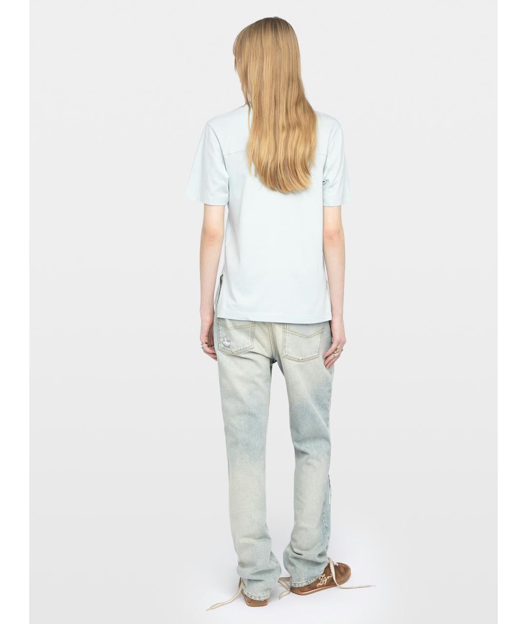 ZADIG & VOLTAIRE Голубая хлопковая футболка, фото 3