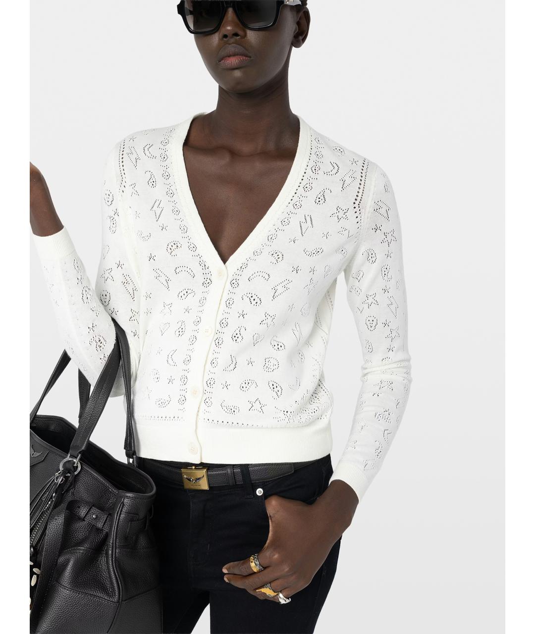 ZADIG & VOLTAIRE Белый хлопковый кардиган, фото 5