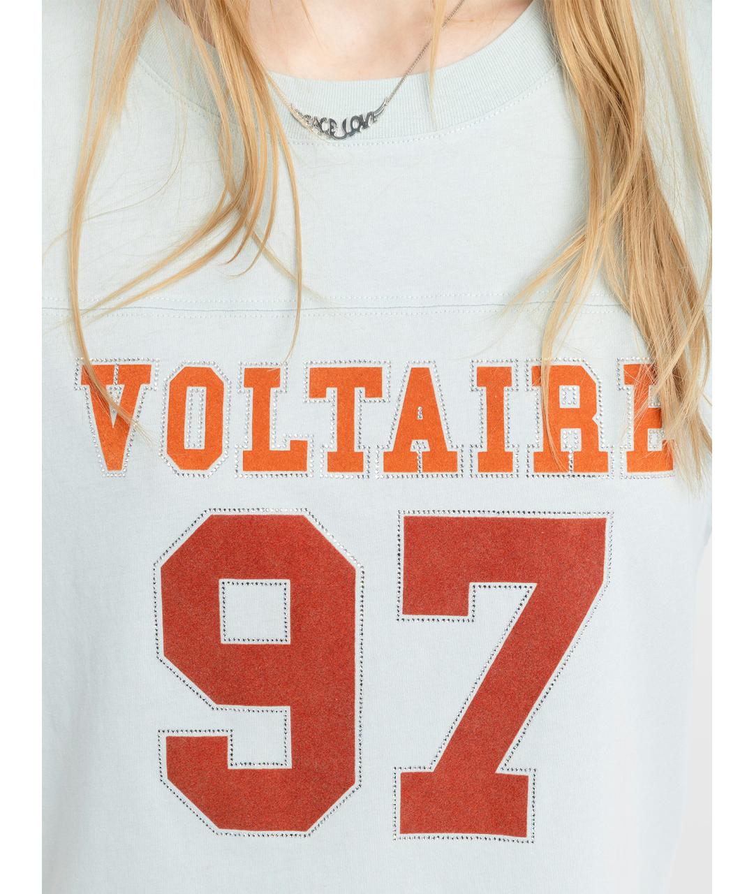 ZADIG & VOLTAIRE Голубая хлопковая футболка, фото 6