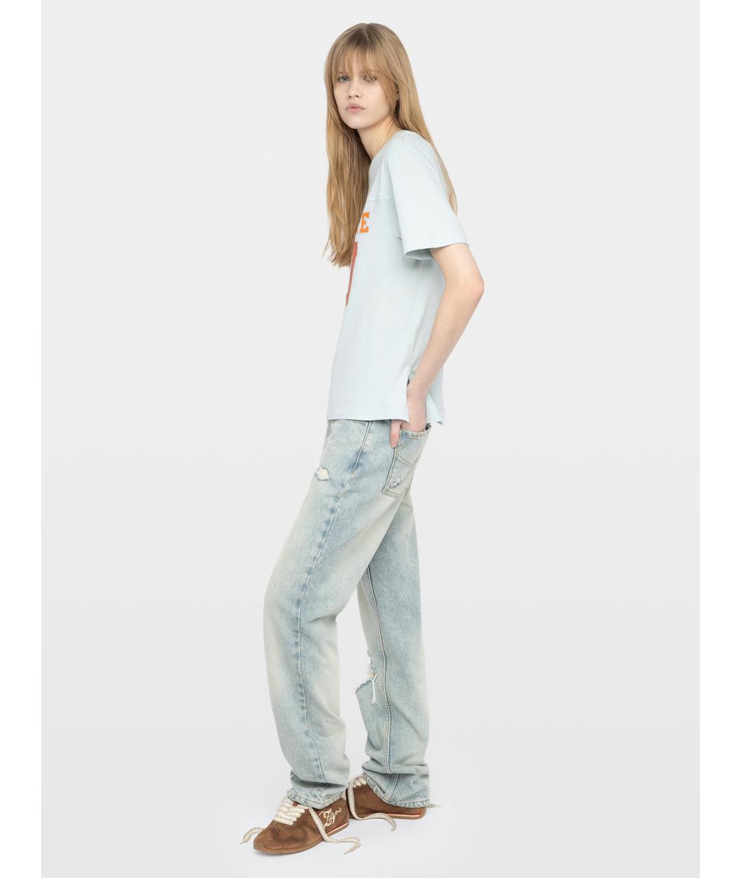 ZADIG & VOLTAIRE Голубая хлопковая футболка, фото 4