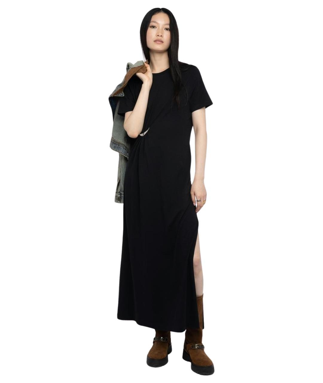 ZADIG & VOLTAIRE Черное хлопковое повседневное платье, фото 2