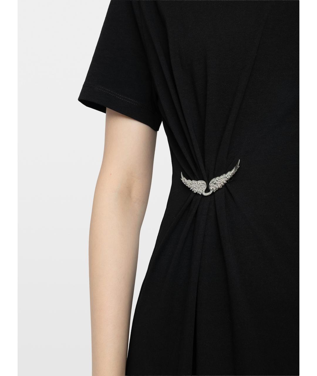ZADIG & VOLTAIRE Черное хлопковое повседневное платье, фото 5