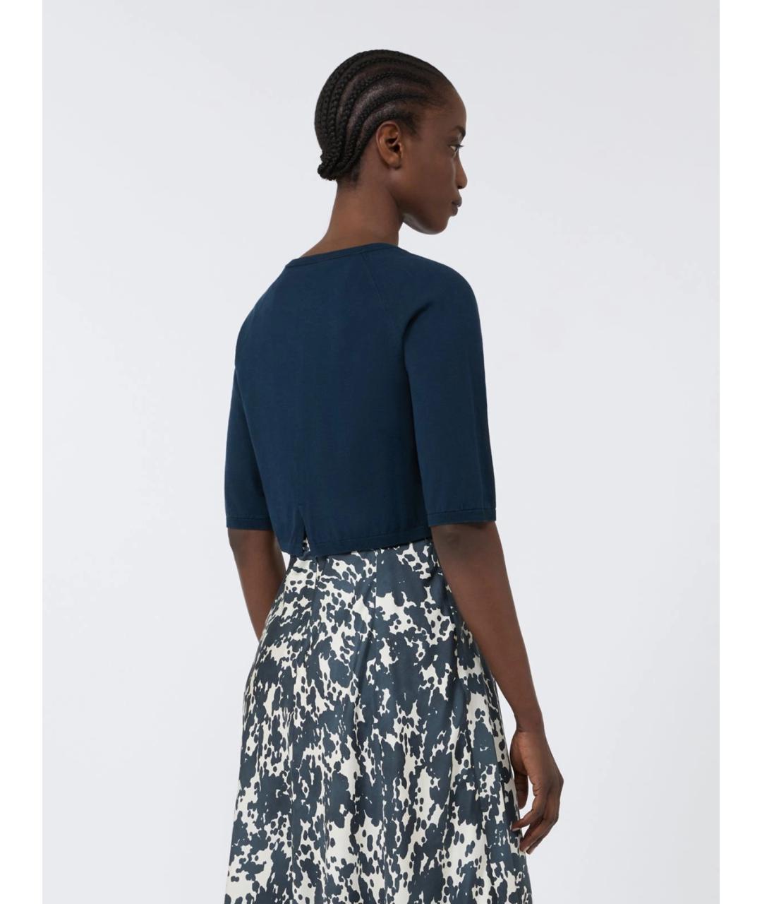 'S MAX MARA Синий хлопковый кардиган, фото 4