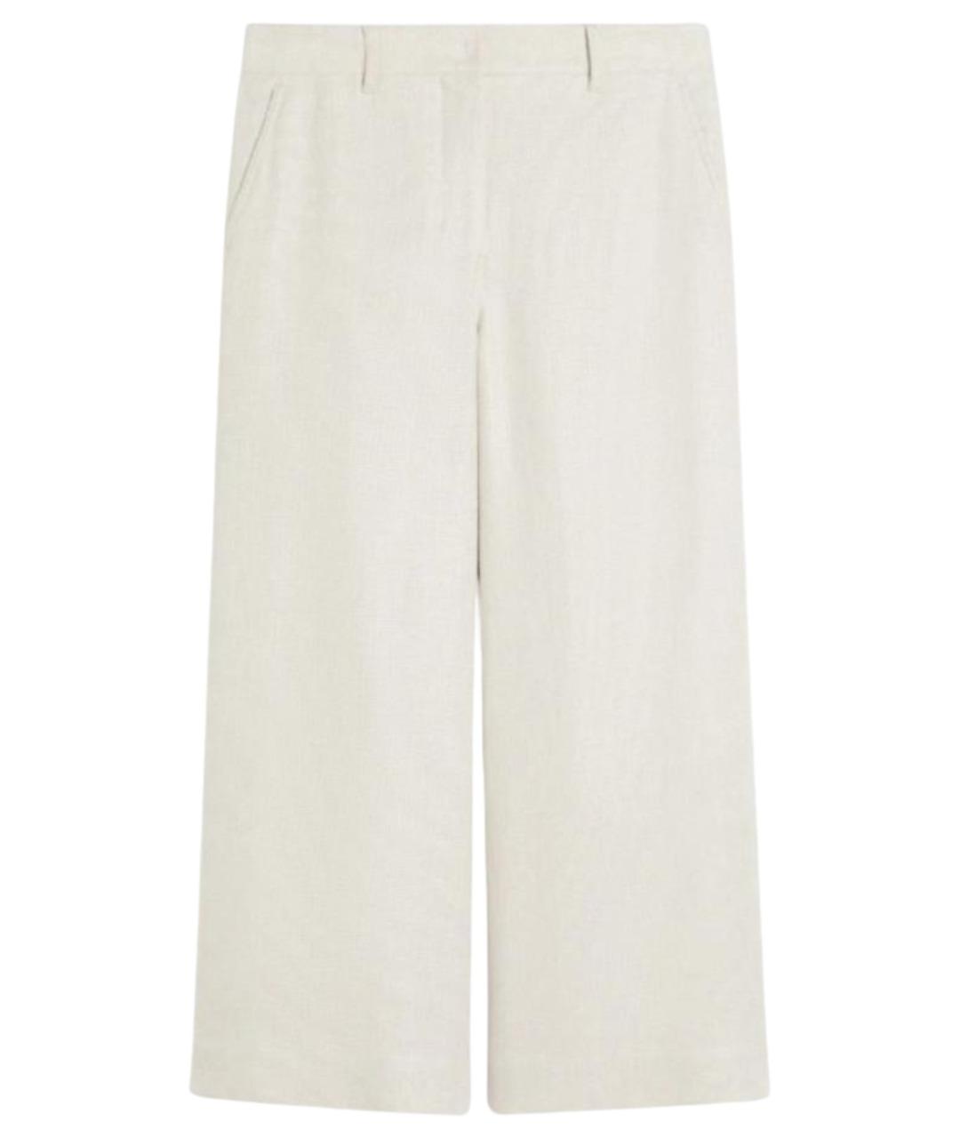 'S MAX MARA Белые льняные прямые брюки, фото 1