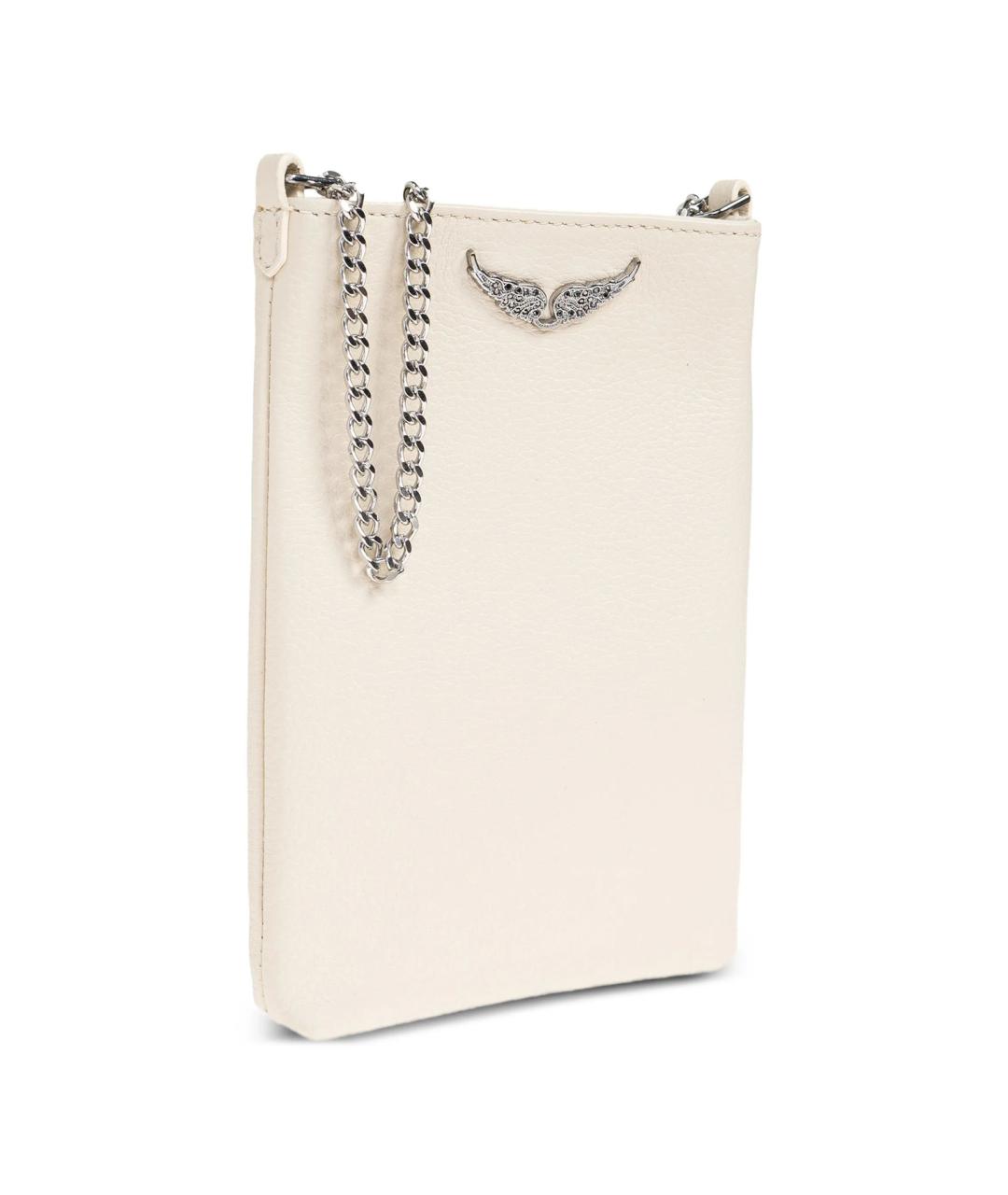 ZADIG & VOLTAIRE Белая кожаная сумка через плечо, фото 4