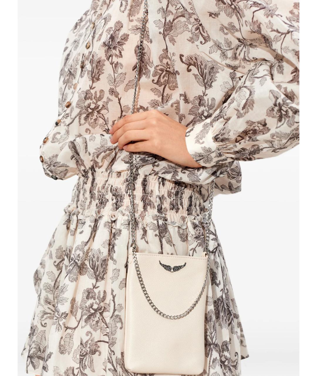 ZADIG & VOLTAIRE Белая кожаная сумка через плечо, фото 2