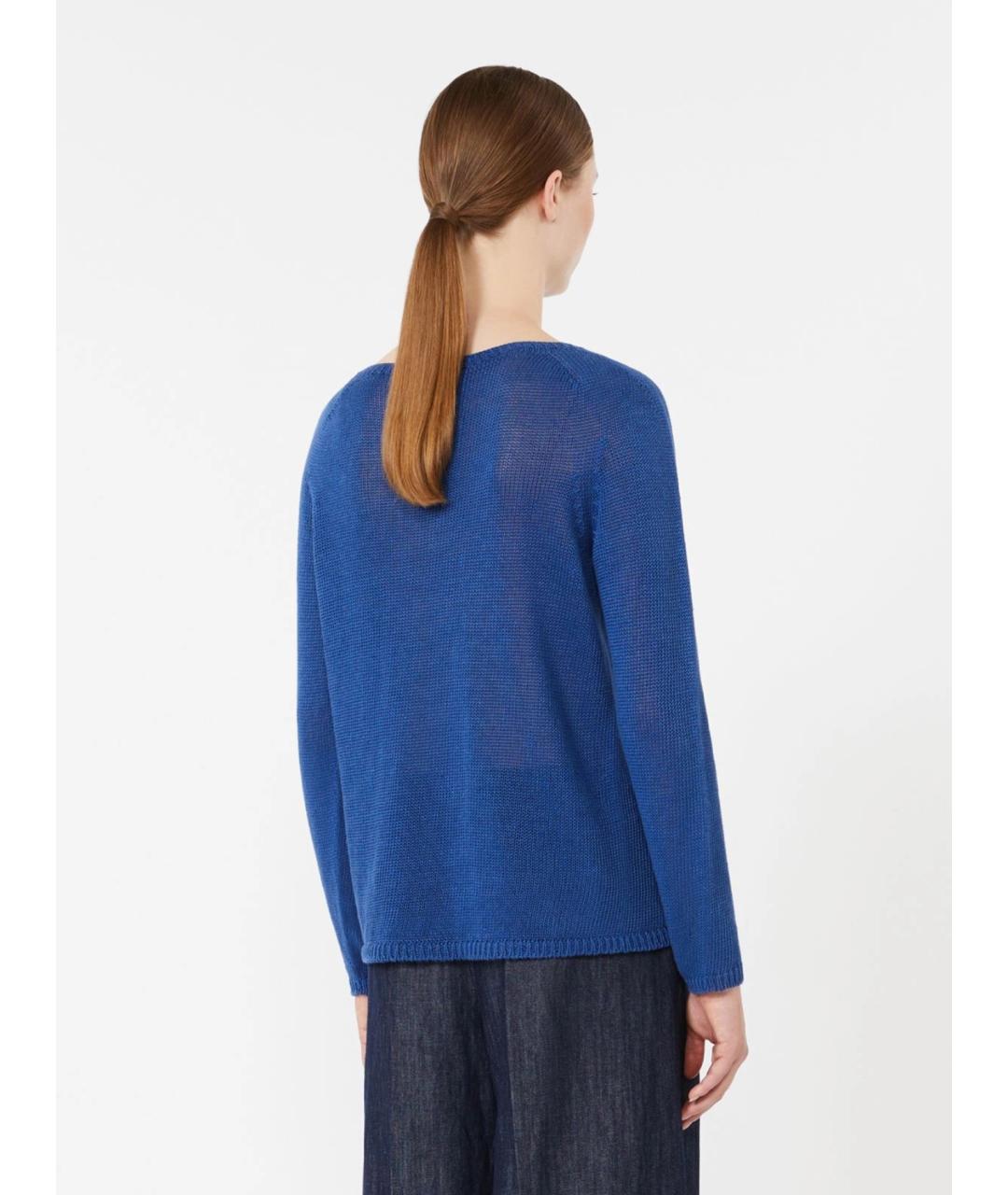 'S MAX MARA Синий льняной джемпер / свитер, фото 4