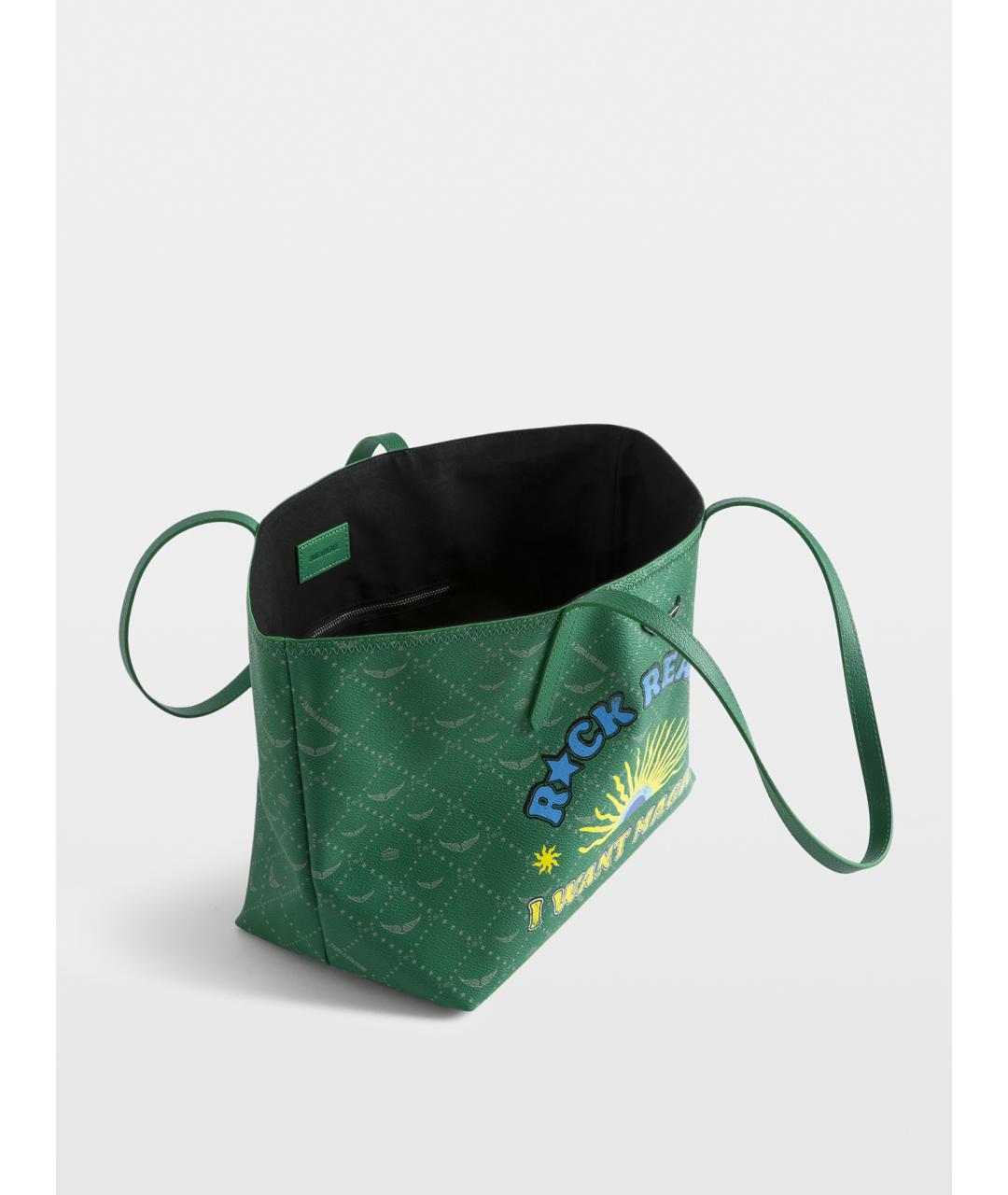 ZADIG & VOLTAIRE Зеленая сумка тоут из искусственной кожи, фото 6