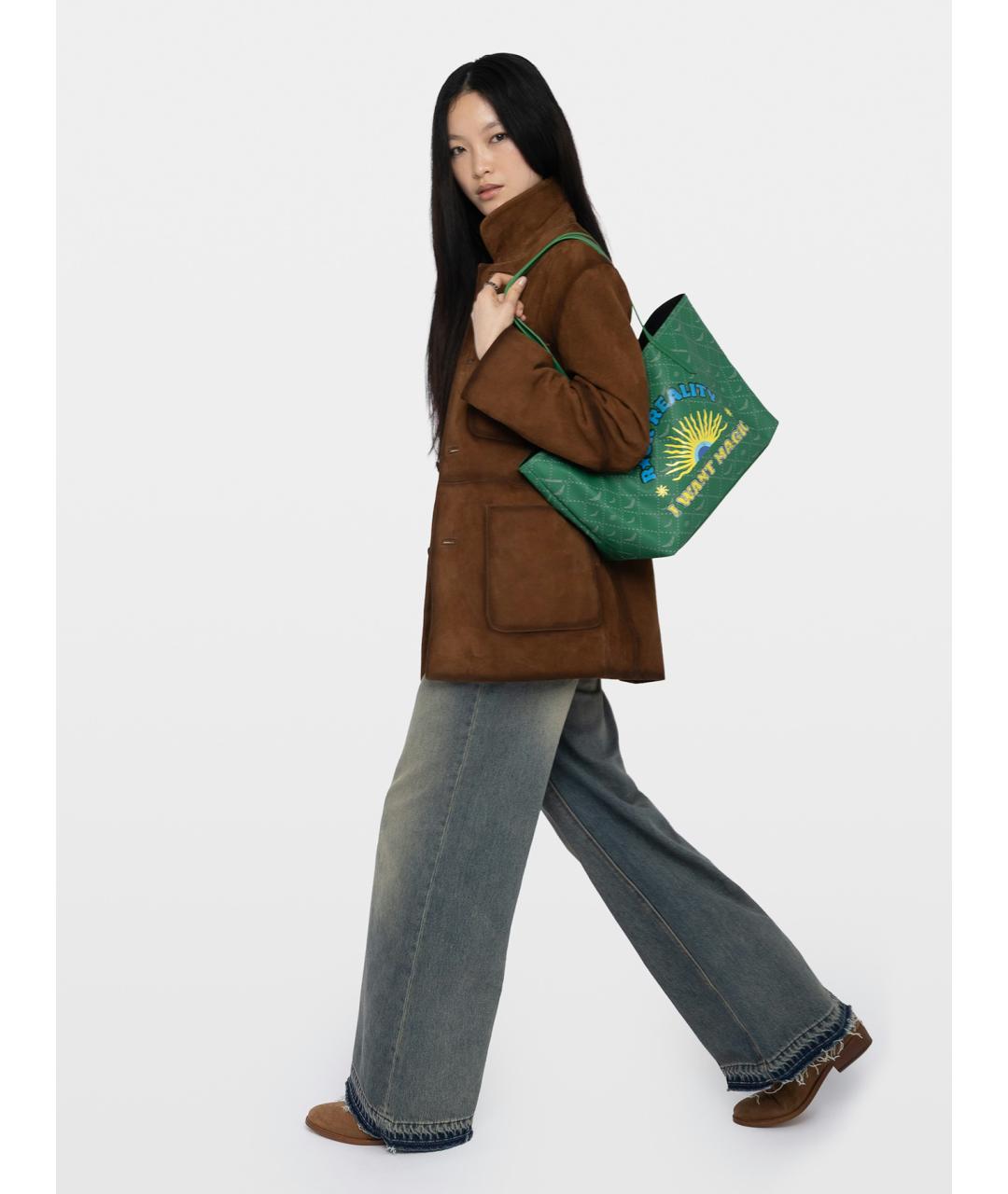 ZADIG & VOLTAIRE Зеленая сумка тоут из искусственной кожи, фото 2