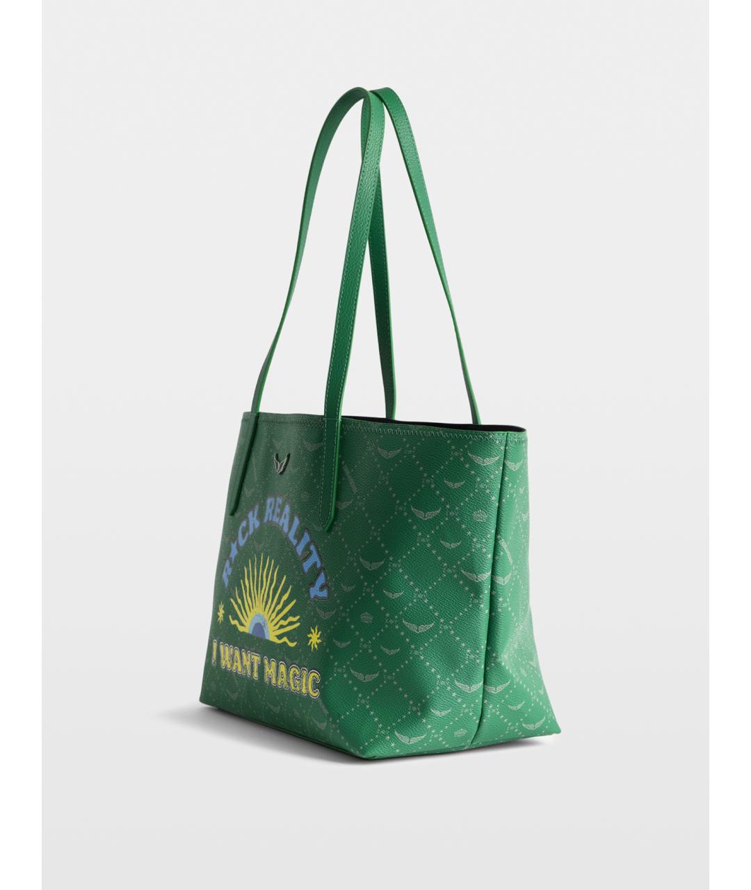 ZADIG & VOLTAIRE Зеленая сумка тоут из искусственной кожи, фото 5