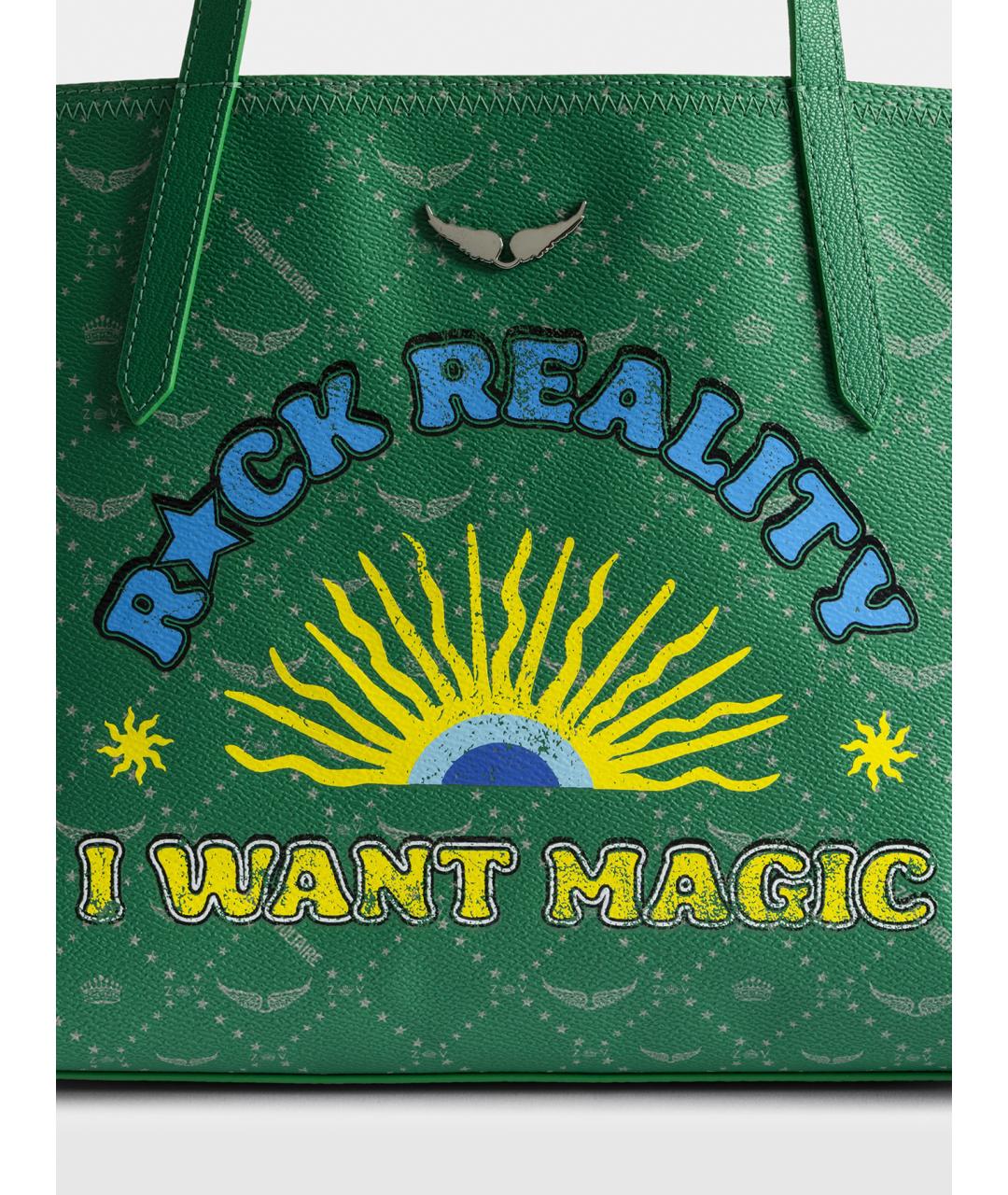 ZADIG & VOLTAIRE Зеленая сумка тоут из искусственной кожи, фото 8