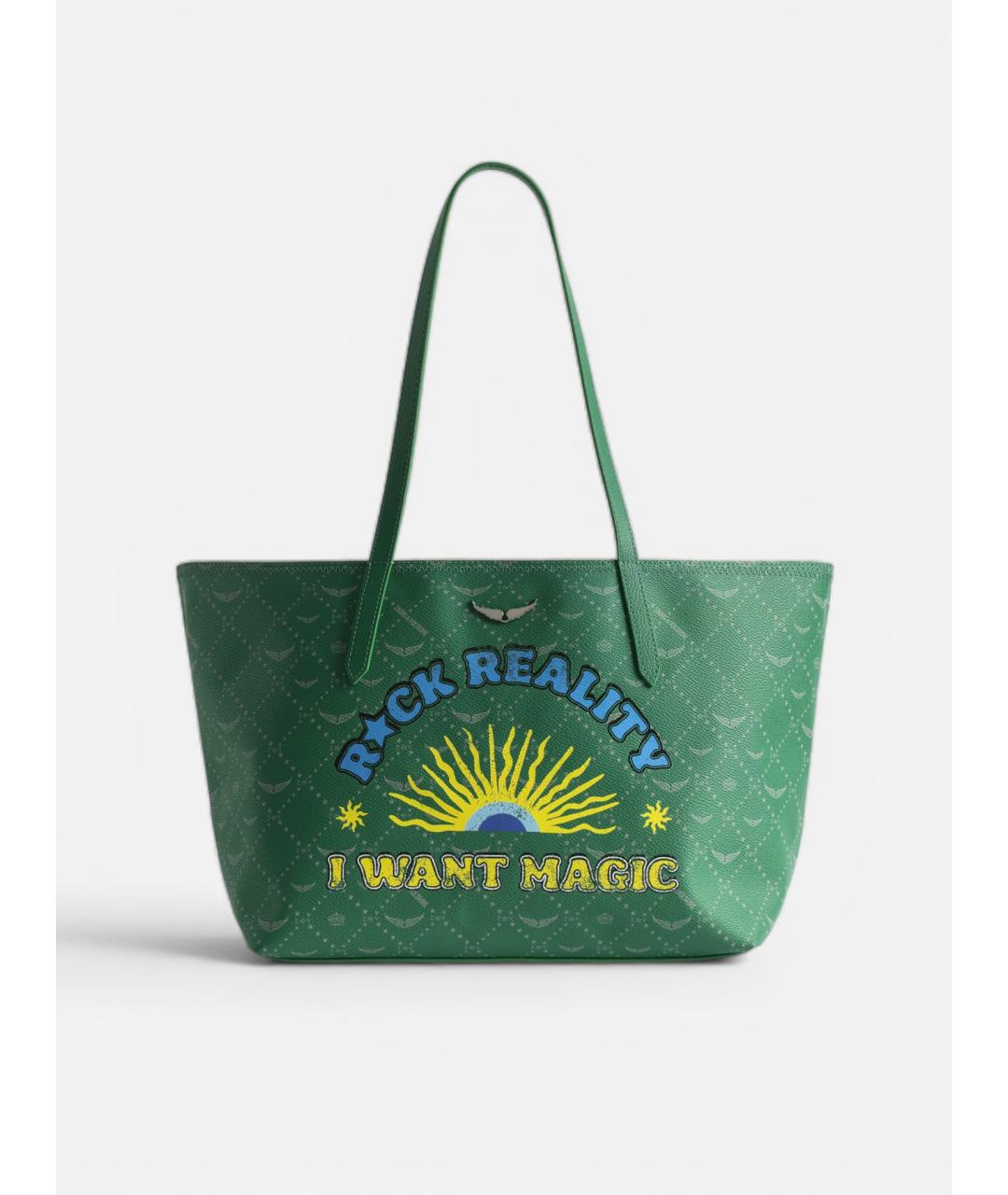 ZADIG & VOLTAIRE Зеленая сумка тоут из искусственной кожи, фото 9