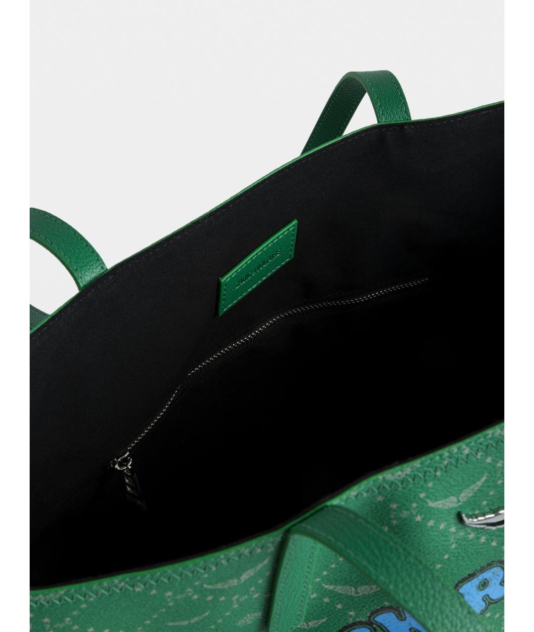 ZADIG & VOLTAIRE Зеленая сумка тоут из искусственной кожи, фото 7