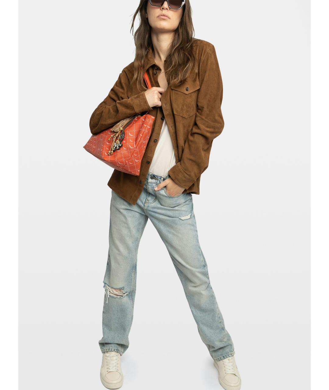 ZADIG & VOLTAIRE Оранжевая сумка тоут из искусственной кожи, фото 2