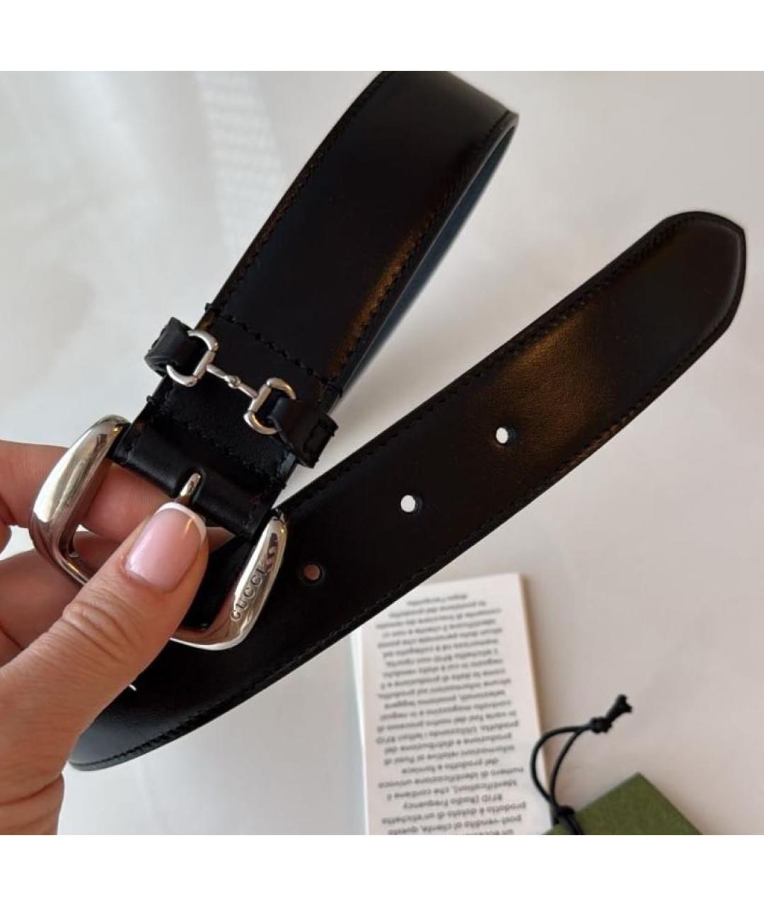 GUCCI Черный кожаный ремень, фото 2