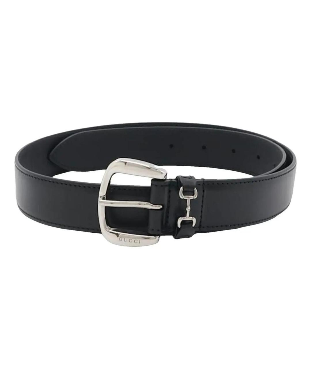 GUCCI Черный кожаный ремень, фото 1