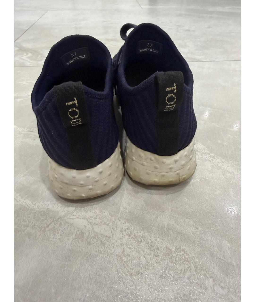 TOD'S Темно-синие текстильные кроссовки, фото 4