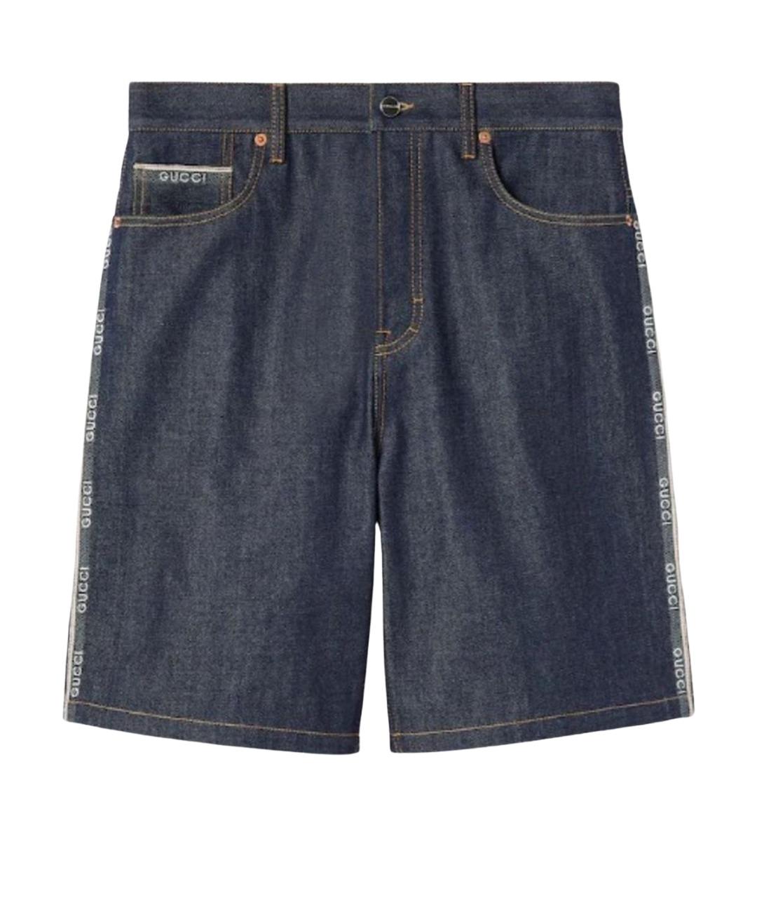 GUCCI Темно-синие деним шорты, фото 1