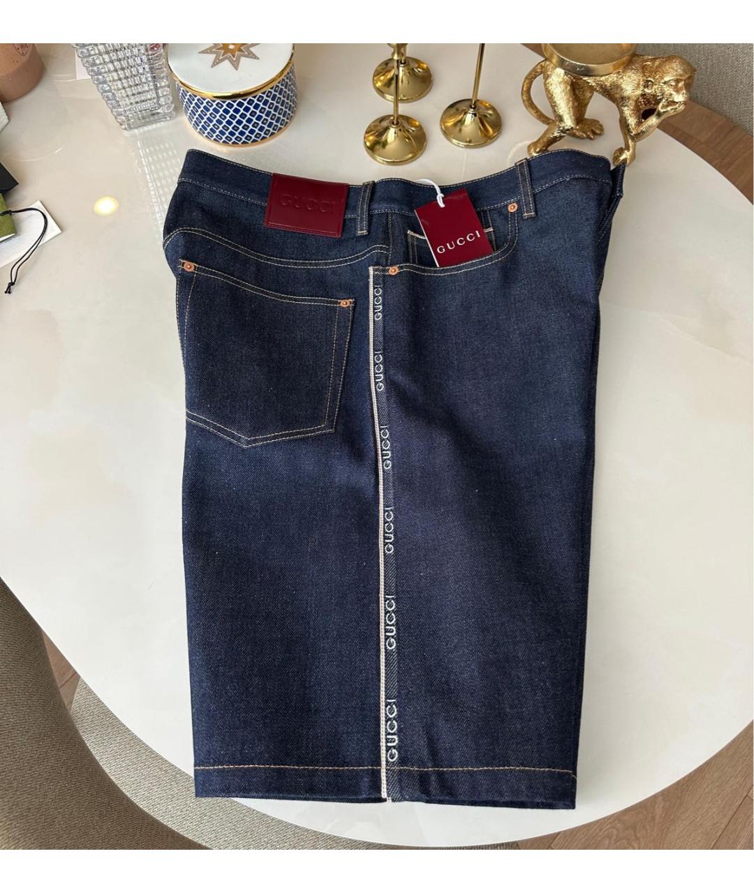GUCCI Темно-синие деним шорты, фото 6