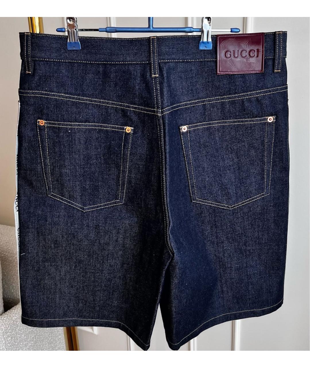 GUCCI Темно-синие деним шорты, фото 2