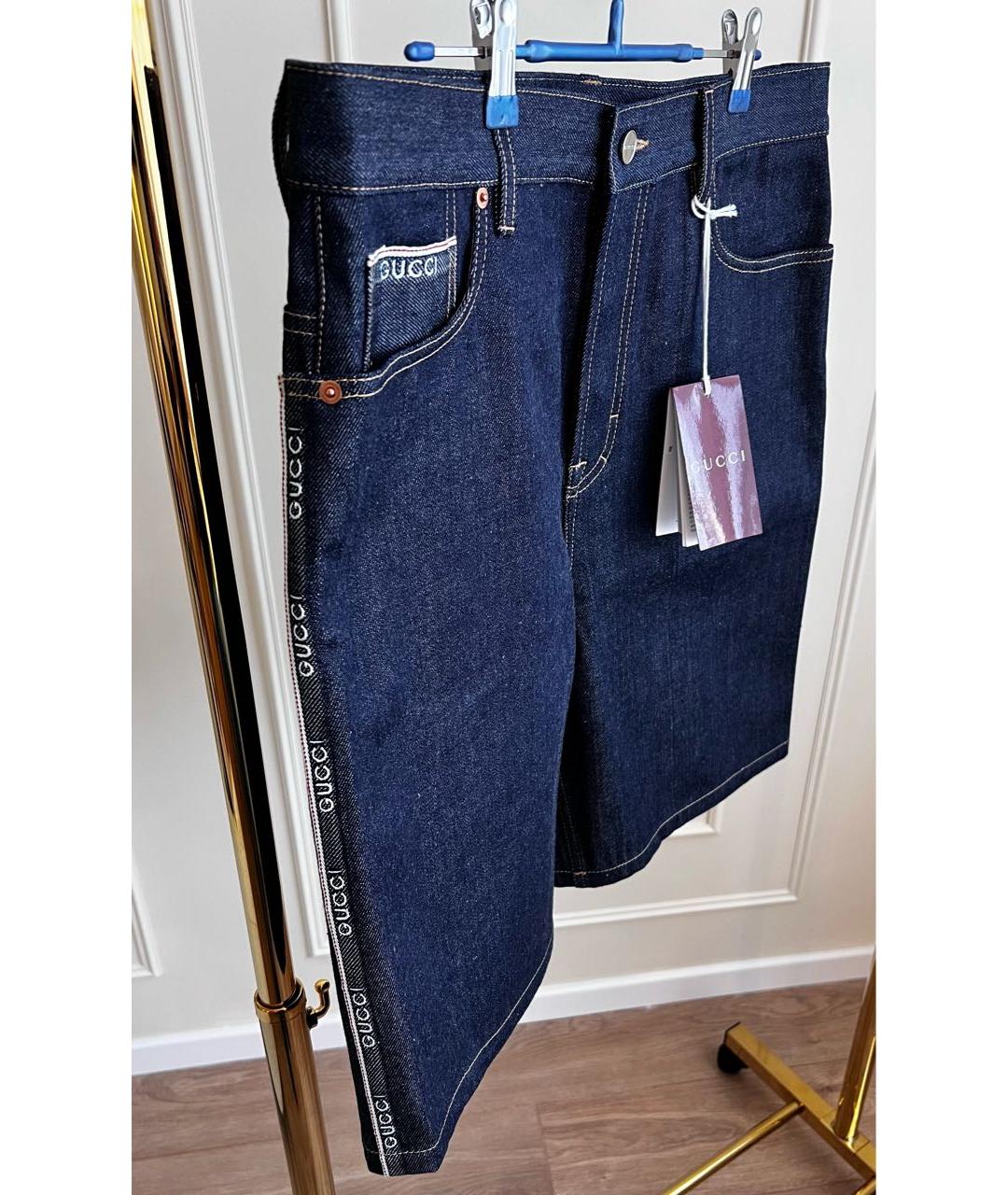 GUCCI Темно-синие деним шорты, фото 4