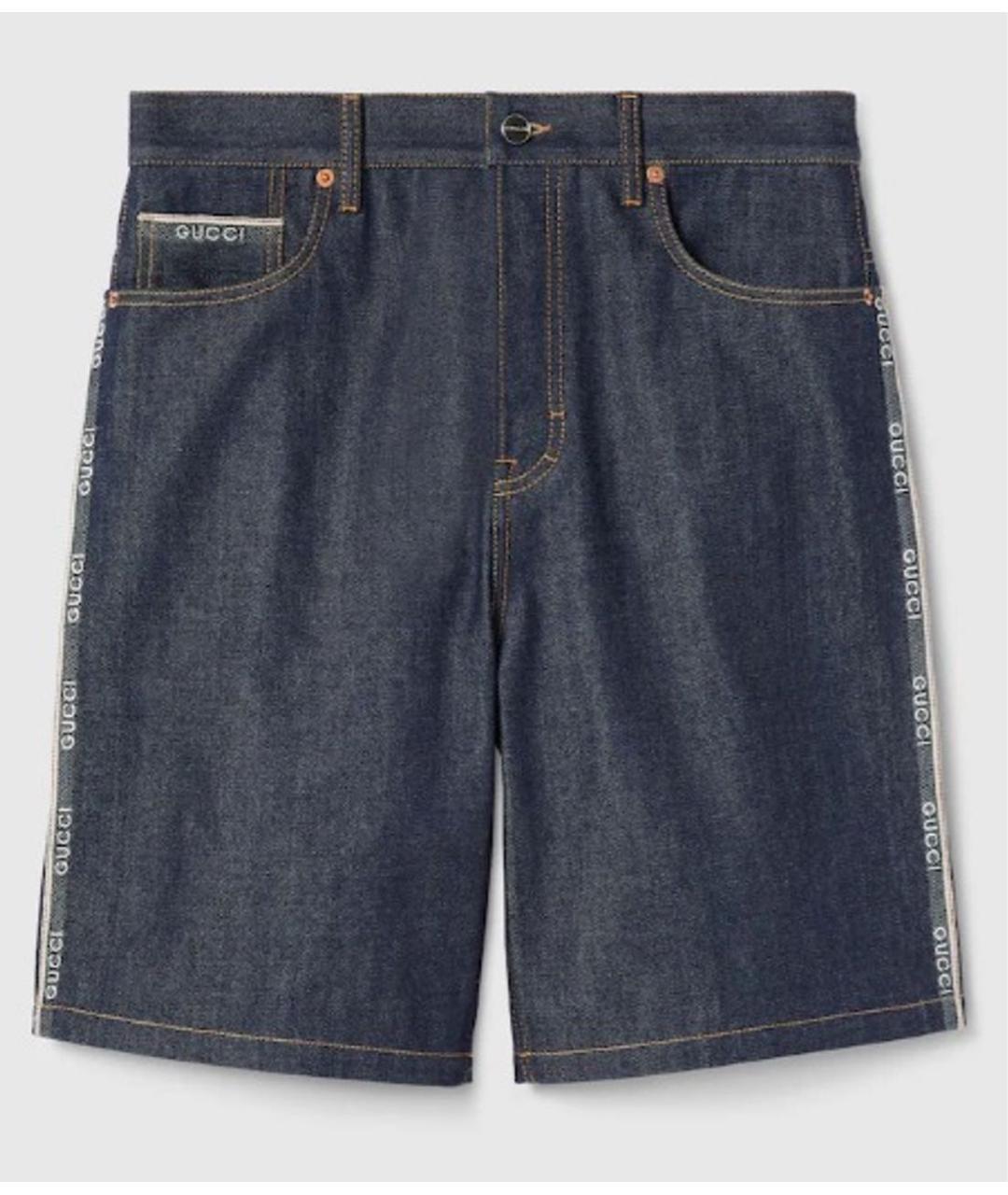 GUCCI Темно-синие деним шорты, фото 7