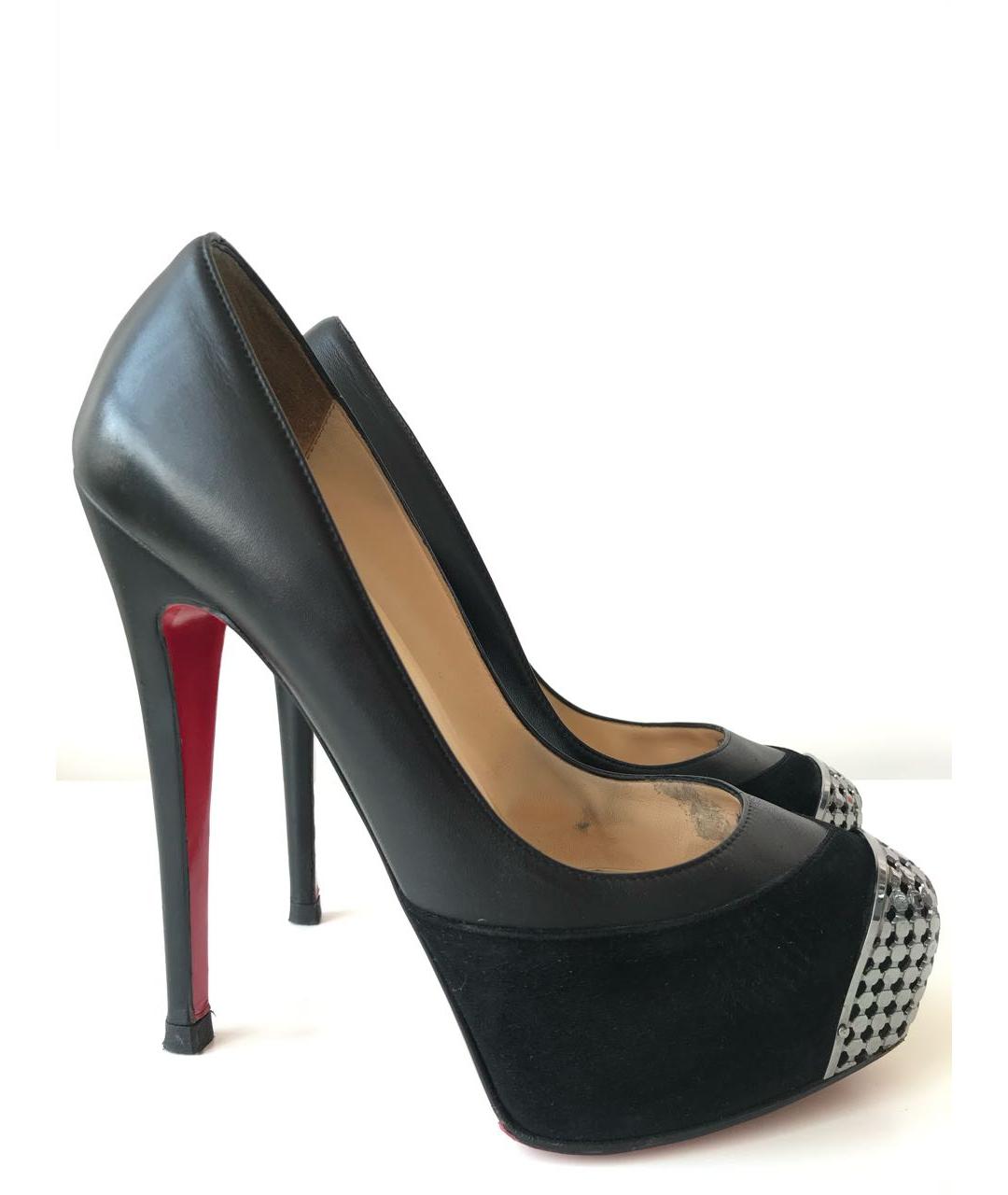 CHRISTIAN LOUBOUTIN Черные замшевые туфли, фото 9