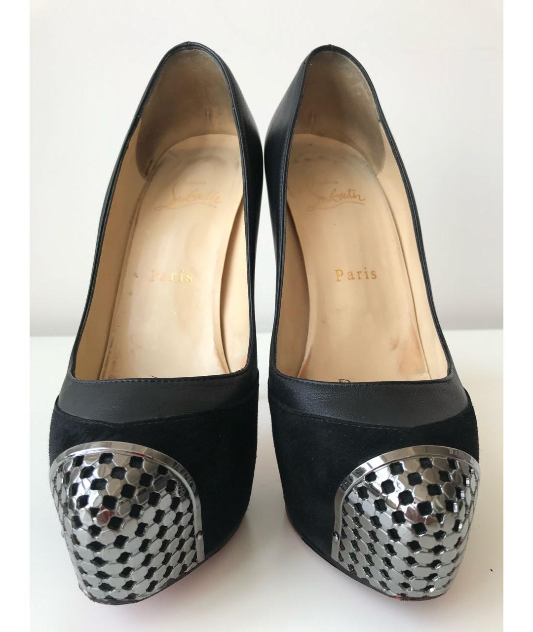 CHRISTIAN LOUBOUTIN Черные замшевые туфли, фото 2