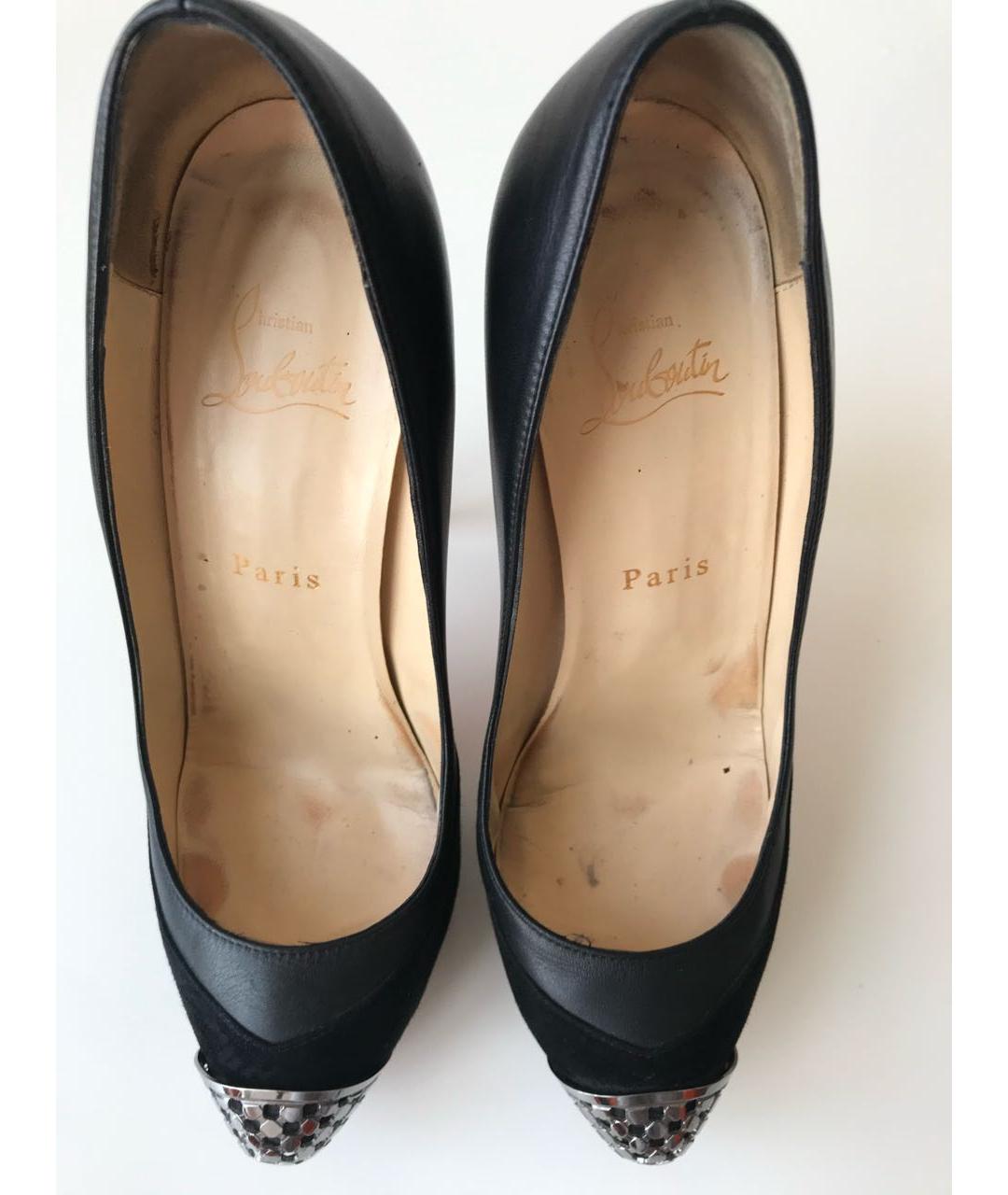 CHRISTIAN LOUBOUTIN Черные замшевые туфли, фото 3