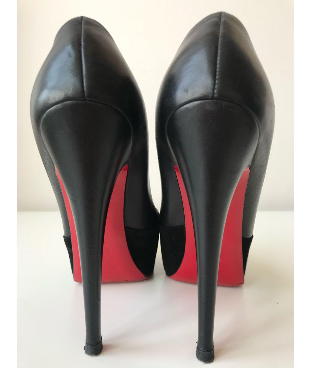 CHRISTIAN LOUBOUTIN Черные замшевые туфли, фото 4