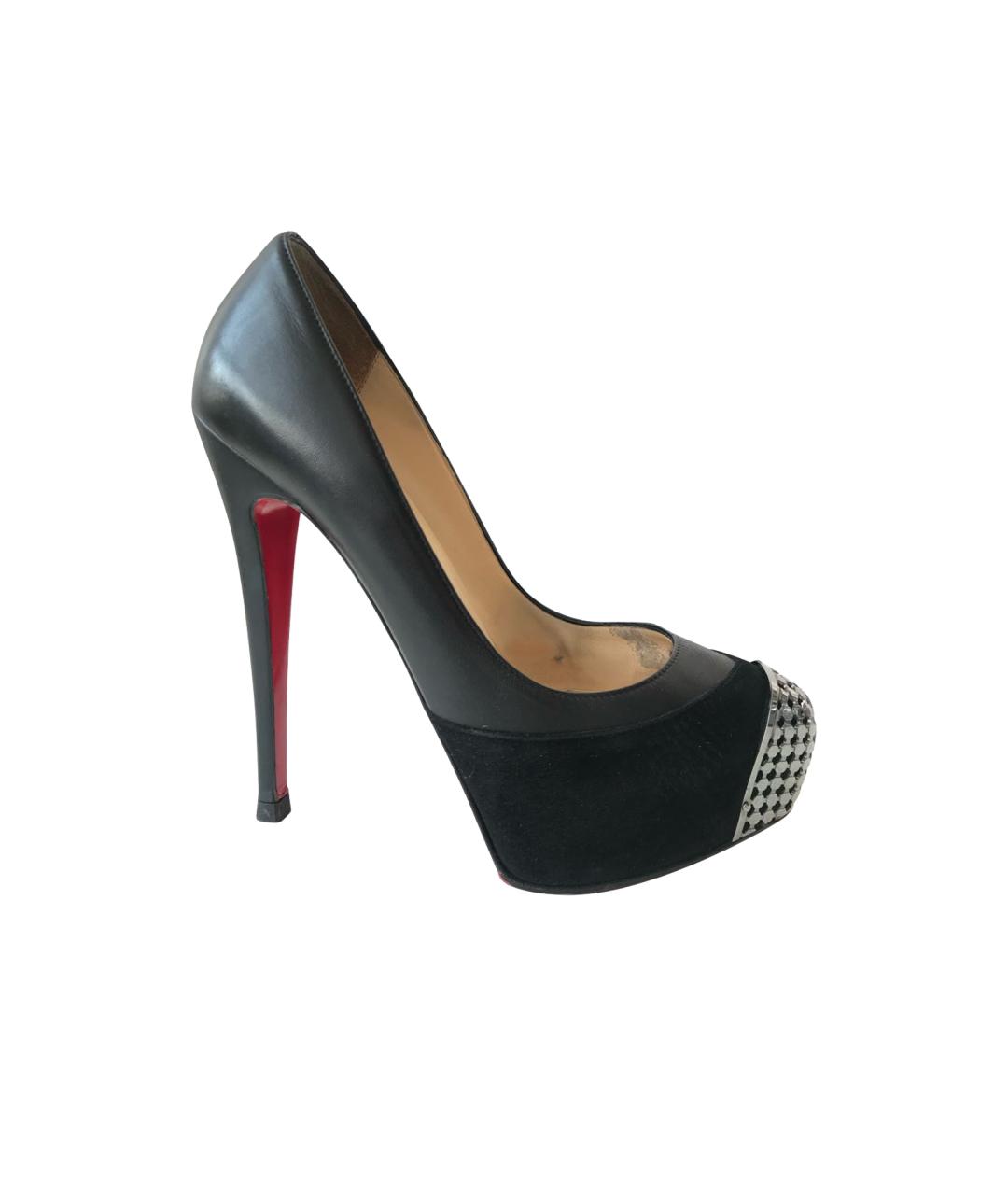 CHRISTIAN LOUBOUTIN Черные замшевые туфли, фото 10