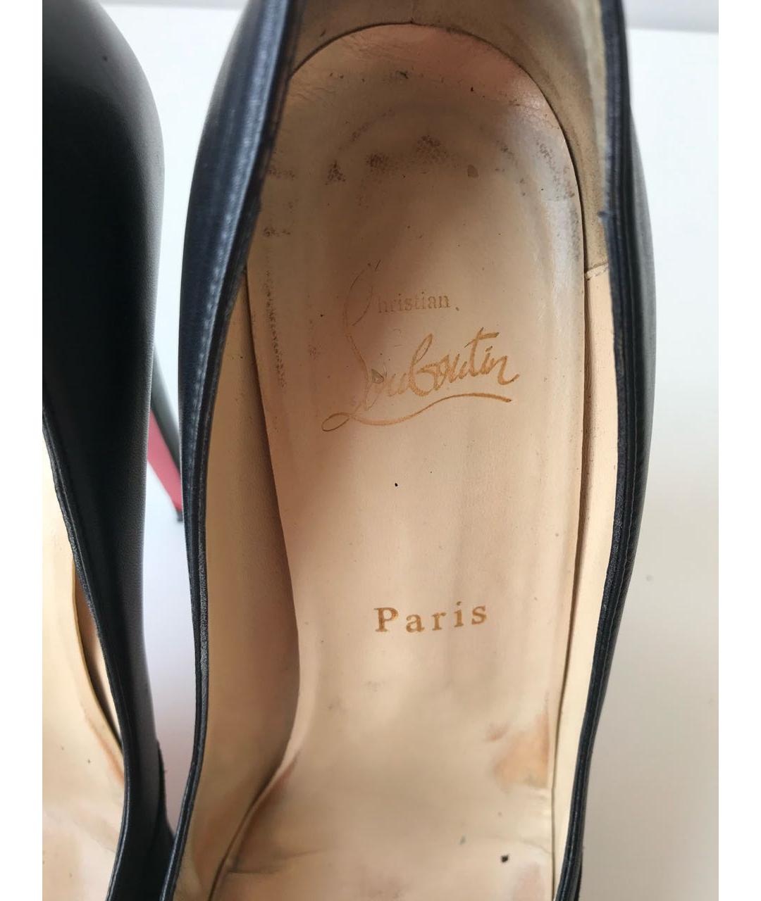 CHRISTIAN LOUBOUTIN Черные замшевые туфли, фото 8