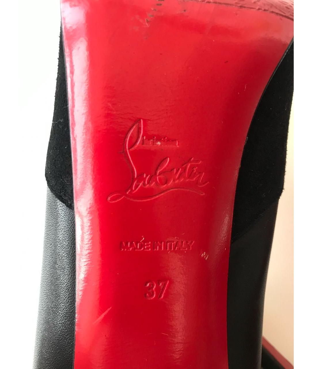 CHRISTIAN LOUBOUTIN Черные замшевые туфли, фото 6