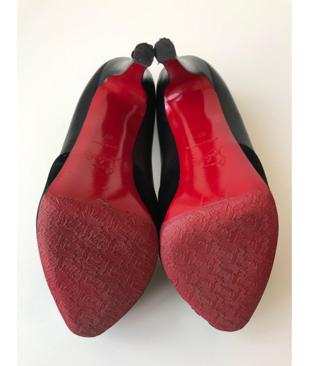 CHRISTIAN LOUBOUTIN Черные замшевые туфли, фото 7