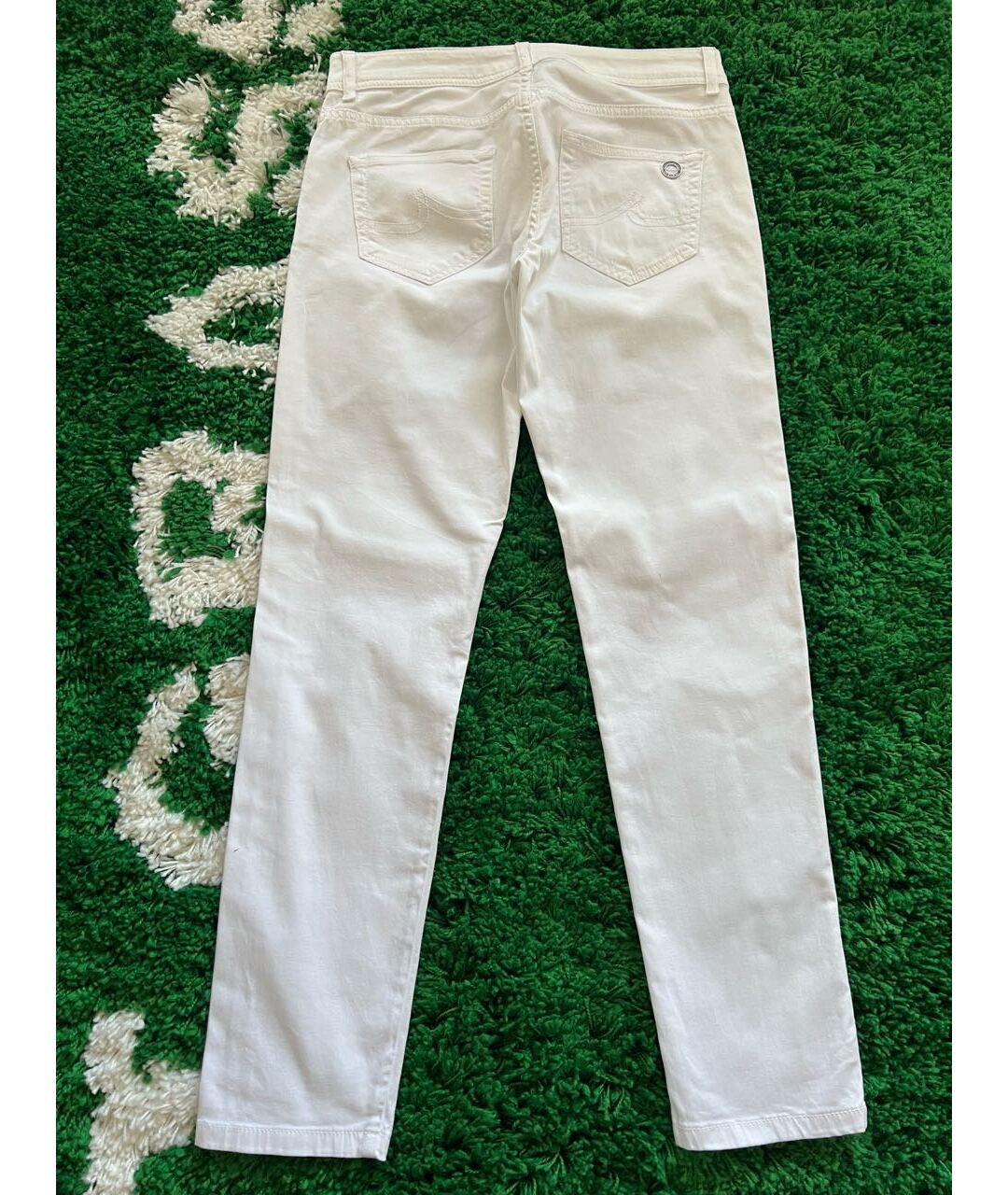ICEBERG Белые хлопко-эластановые брюки узкие, фото 3