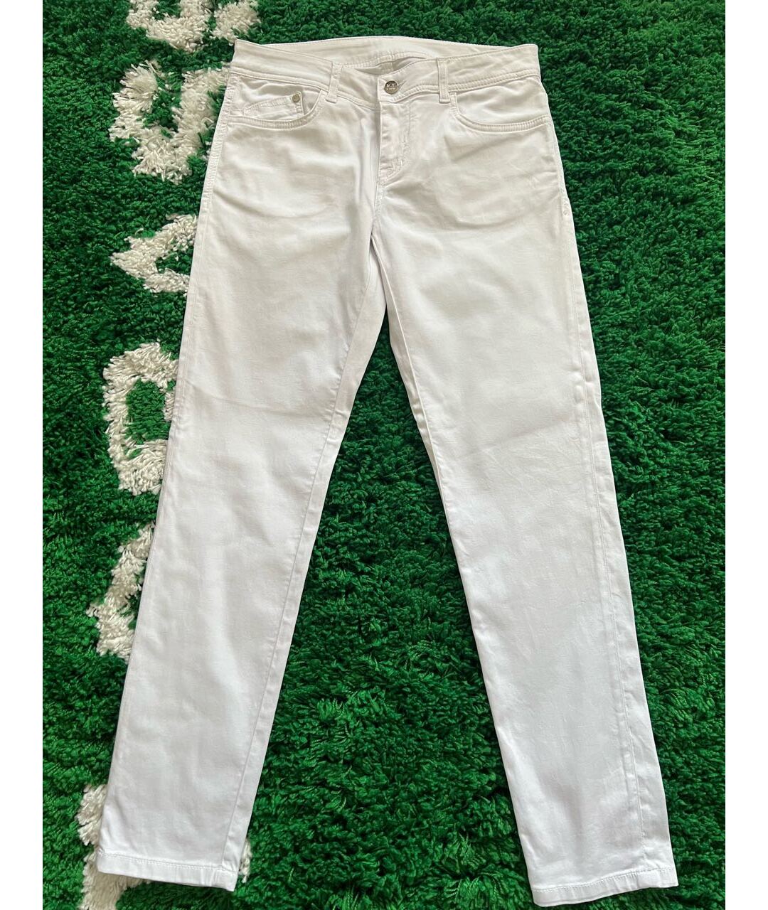 ICEBERG Белые хлопко-эластановые брюки узкие, фото 9