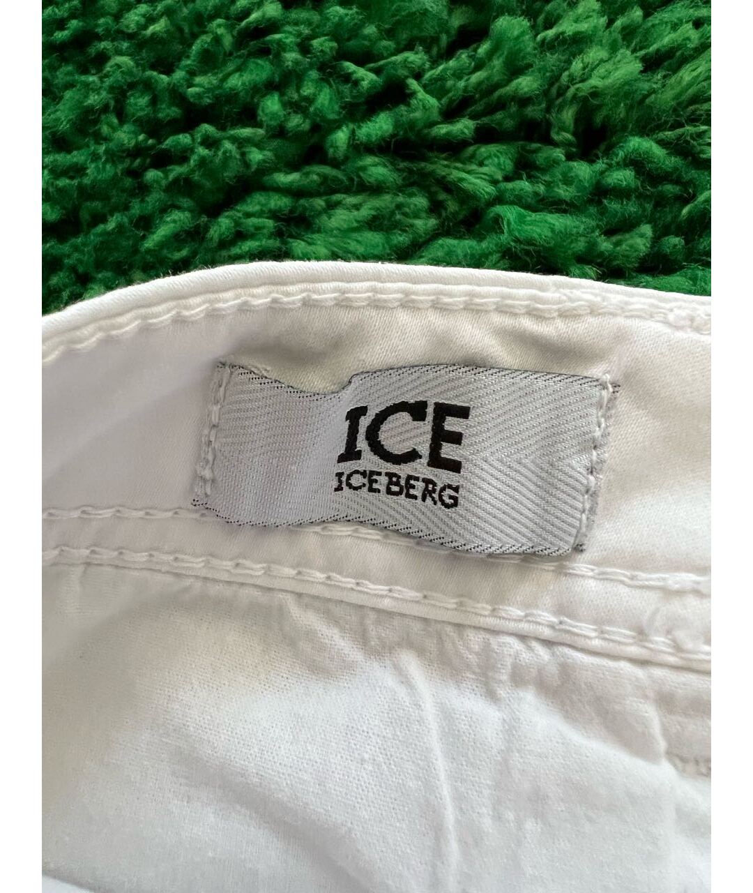 ICEBERG Белые хлопко-эластановые брюки узкие, фото 5