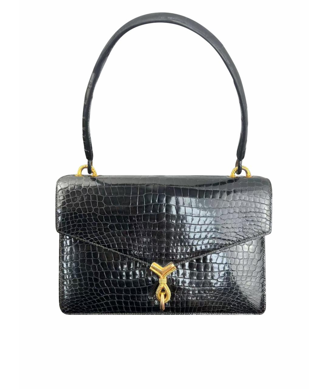 SAINT LAURENT Черная кожаная сумка с короткими ручками, фото 5