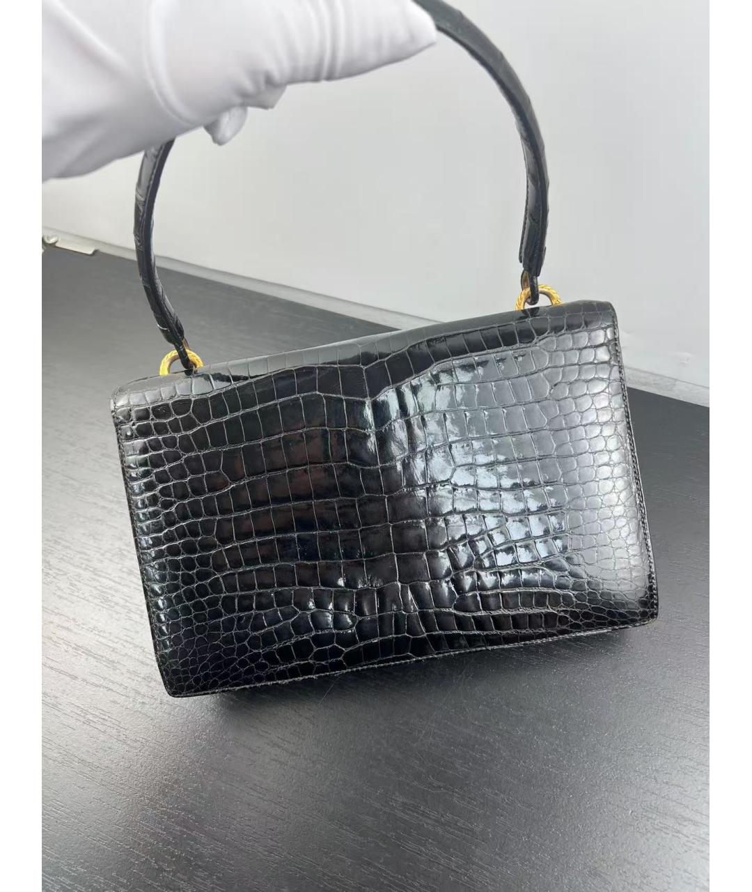 SAINT LAURENT Черная кожаная сумка с короткими ручками, фото 2