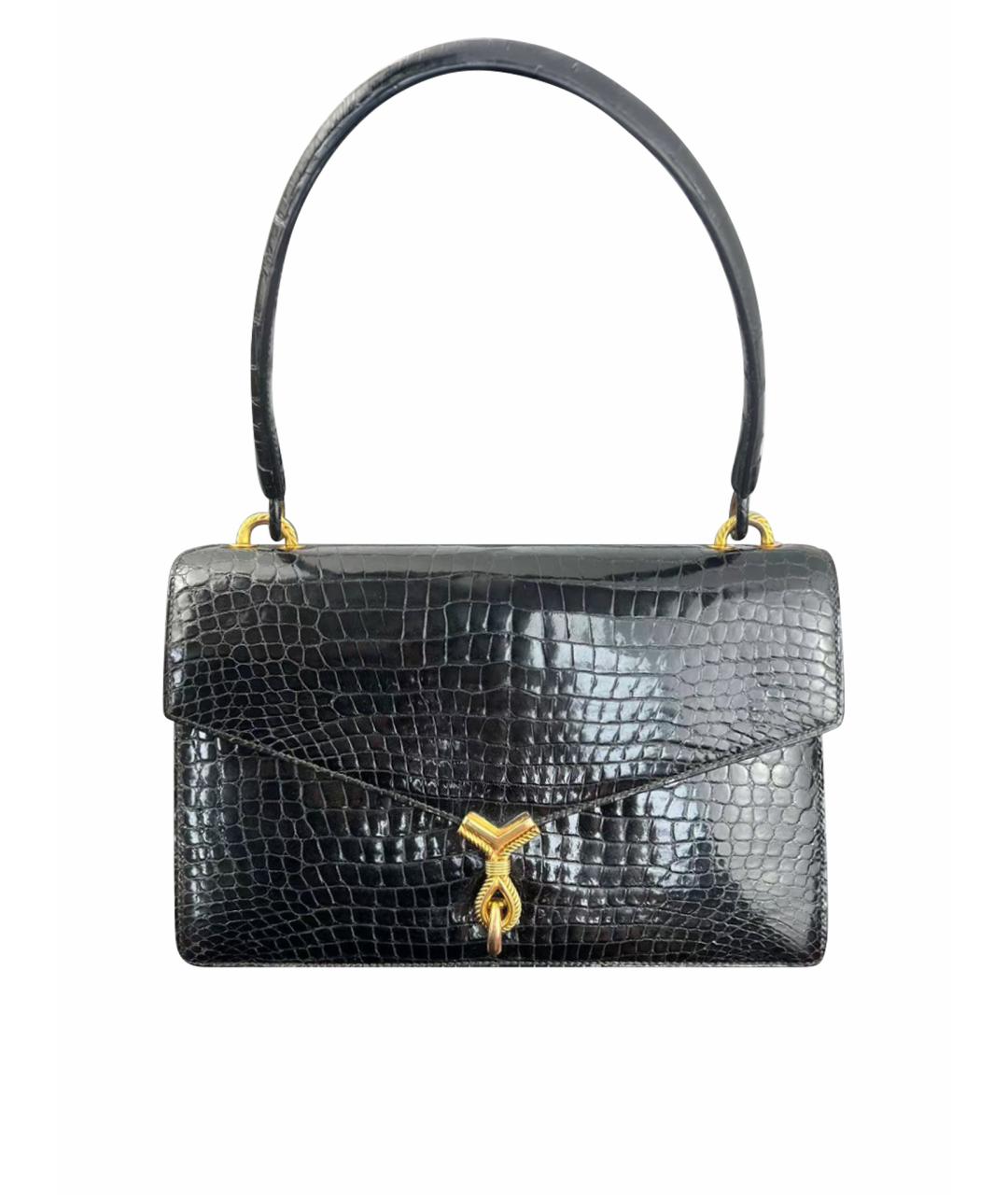 SAINT LAURENT Черная кожаная сумка с короткими ручками, фото 1